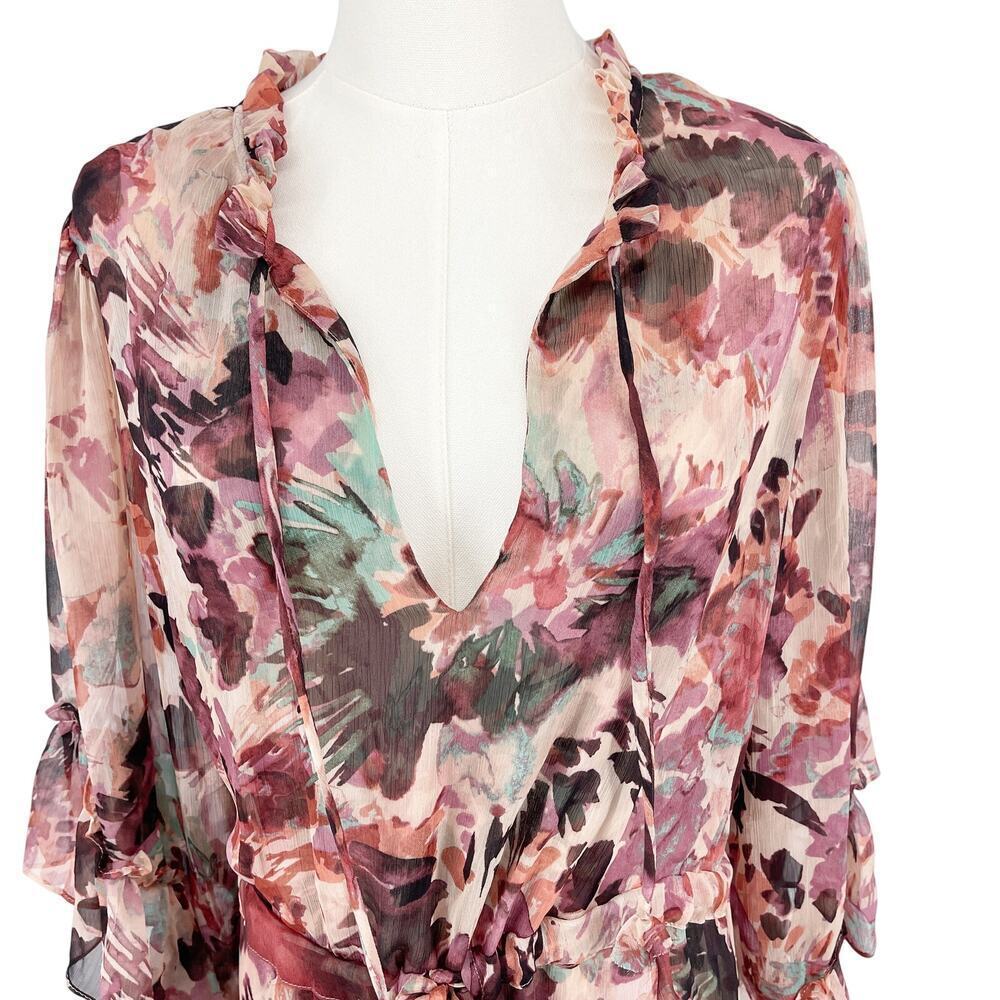 Misa Los Angeles Marcele Ruffled V-Neck Maxi Dress in Floral Dream Size XS - Picture 7 of 14